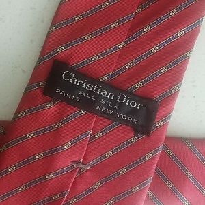 Christian Dior Red Silk Tie